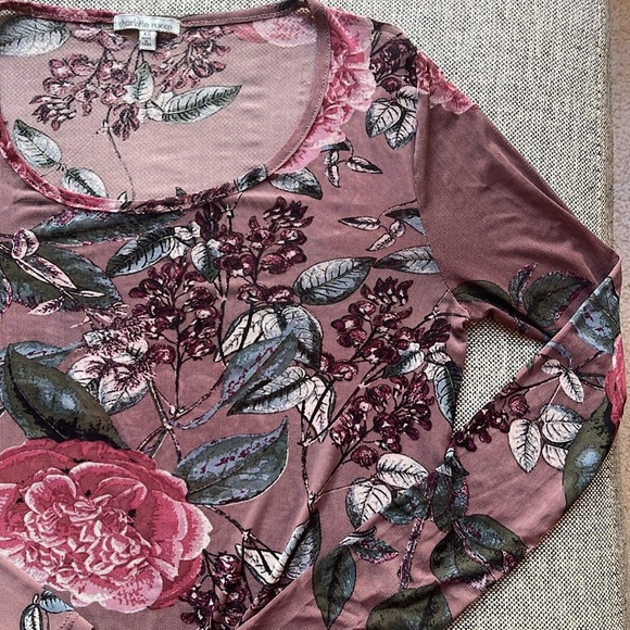 Y2K Vintage Sheer “Night Garden” Floral Top, Circa 2005 - Picture 7 of 16